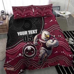 Custom Sea Eagles Bedding Set Bird Mascot With Aboriginal Indigenous DT05
