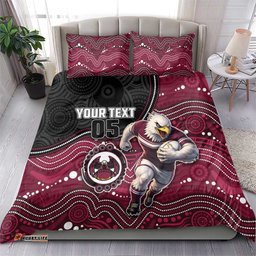 Custom Sea Eagles Bedding Set Bird Mascot With Aboriginal Indigenous DT05