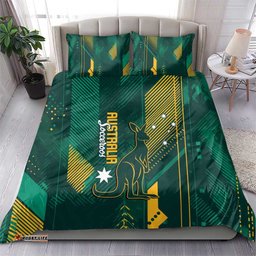 Australia Socceroos 2026 Custom Bedding Set Go Aussie Kangaroo National Color LT14