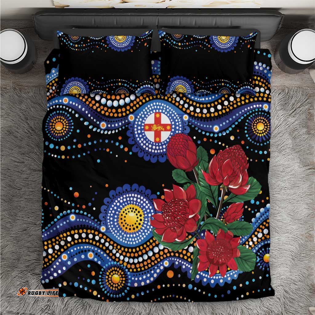Australia New South Wales Waratahs Bedding Set Aboriginal Dot Art LT9