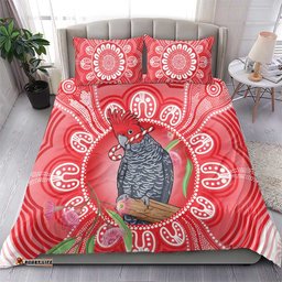 Australia Gang-gang Cockatoo Christmas Bedding Set Eucalyptus Blossoms Aboriginal Merry Xmas LT14