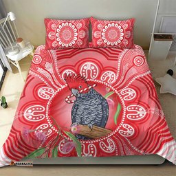Australia Gang-gang Cockatoo Christmas Bedding Set Eucalyptus Blossoms Aboriginal Merry Xmas LT14