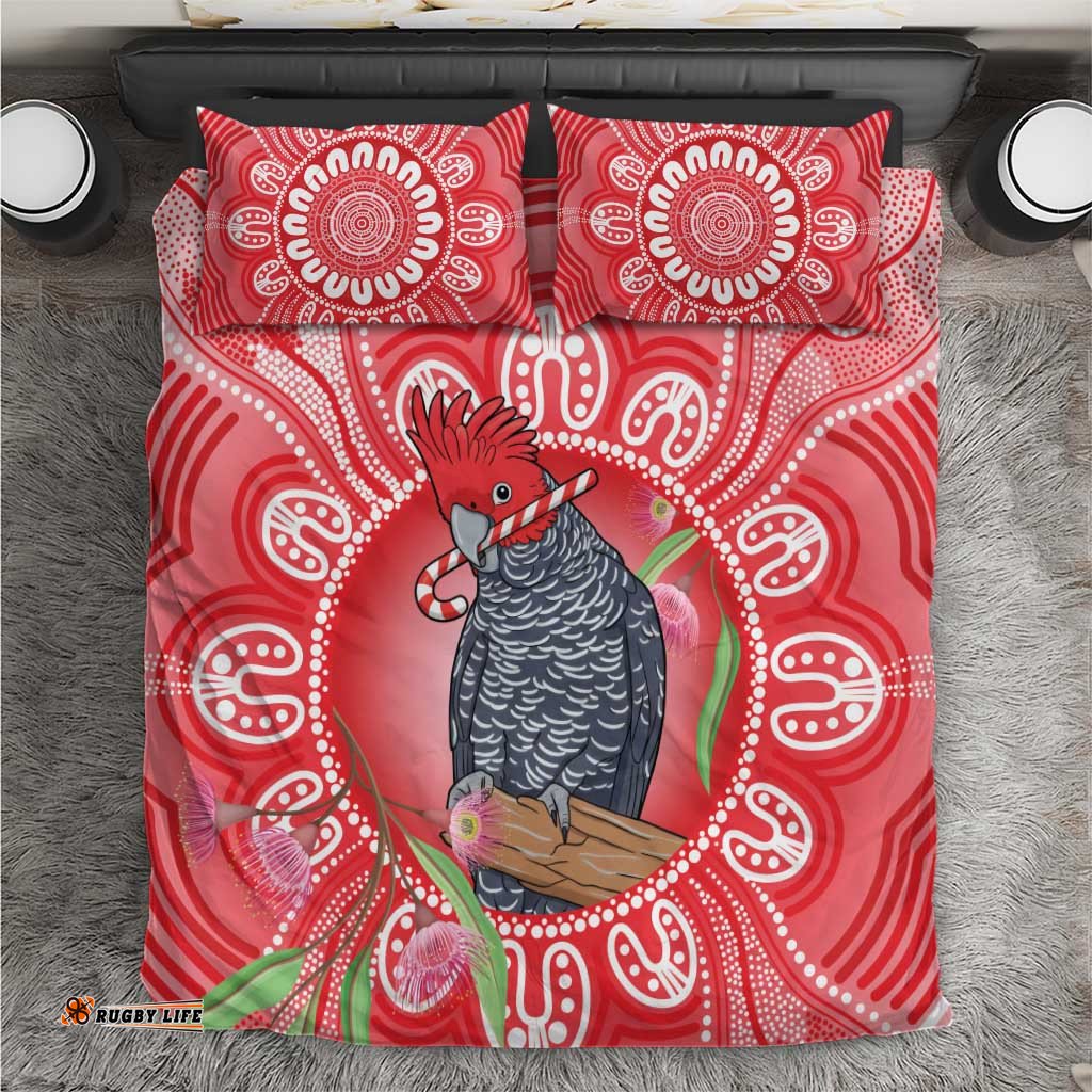 Australia Gang-gang Cockatoo Christmas Bedding Set Eucalyptus Blossoms Aboriginal Merry Xmas LT14