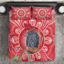 Australia Gang-gang Cockatoo Christmas Bedding Set Eucalyptus Blossoms Aboriginal Merry Xmas LT14