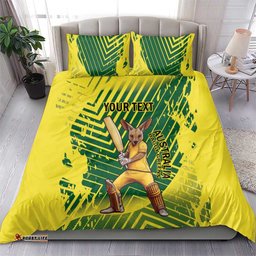 Custom Australia Cricket Bedding Set Aussie Baggy Greens - Kangaroo Mascot Style LT14