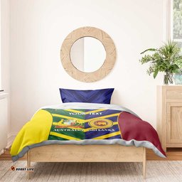 Custom Sri Lanka And Australia Cricket Bedding Set 2025 The Lions Baggy Greens Together LT14