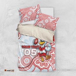 Custom Swans Football Bedding Set Aboriginal Dot Art Pattern DT05