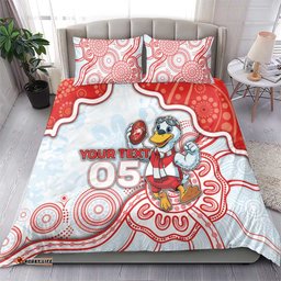 Custom Swans Football Bedding Set Aboriginal Dot Art Pattern DT05