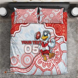 Custom Swans Football Bedding Set Aboriginal Dot Art Pattern DT05