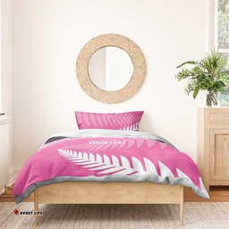 Custom New Zealand Aotearoa Cricket Bedding Set Go White Silver Fern LT14