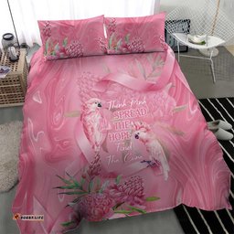 Australia Breast Cancer Awareness Bedding Set Think Pink Cockatoos Ribbon LT14