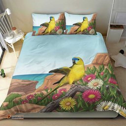 Australia Rock Parrot Bedding Set Pigface Carpobrotus Rocky Island Vibes LT14
