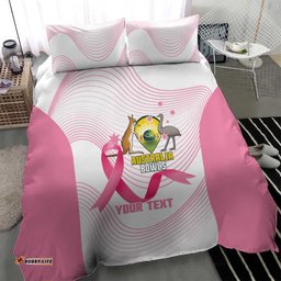 Custom Bowls Australia Breast Cancer Bedding Set Pink Ribbon Curve Sporty LT14