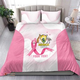 Custom Bowls Australia Breast Cancer Bedding Set Pink Ribbon Curve Sporty LT14