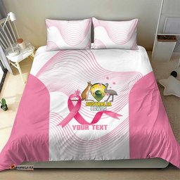 Custom Bowls Australia Breast Cancer Bedding Set Pink Ribbon Curve Sporty LT14