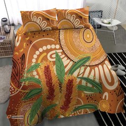 Australia Bottlebrush Bedding Set Callistemon Aussie Native Flowers Indigenous Art LT14