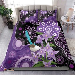 Australia Epilepsy Awareness Bedding Set Purple-crowned Fairywren Boronia Aboriginal LT14