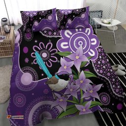 Australia Epilepsy Awareness Bedding Set Purple-crowned Fairywren Boronia Aboriginal LT14