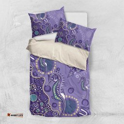 Australia Epilepsy Awareness Bedding Set Aboriginal Purple Ribbon with Seahorse LT7