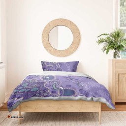 Australia Epilepsy Awareness Bedding Set Aboriginal Purple Ribbon with Seahorse LT7