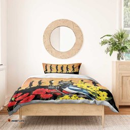 Australia Magpie ANZAC Day Bedding Set Rising Sun 25th April Poppy Golden Wattle LT14