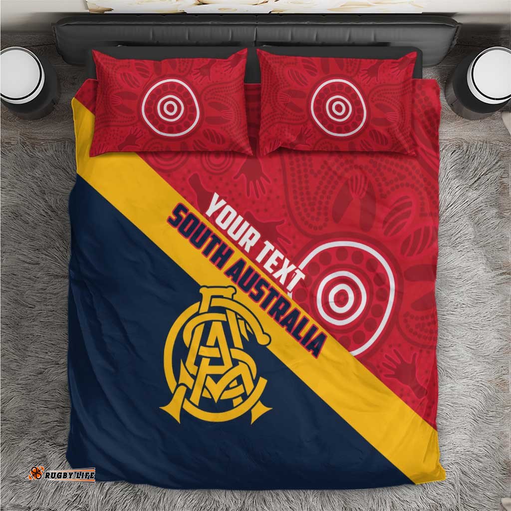 Custom South Australia Cricket Bedding Set Go Champions - Aboriginal Art LT14
