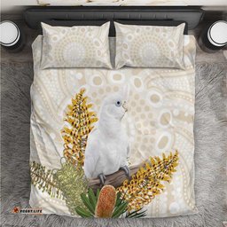 Australia Little Corella Bedding Set Cacatua Sanguinea Western Grevillea Aboriginal Art LT14