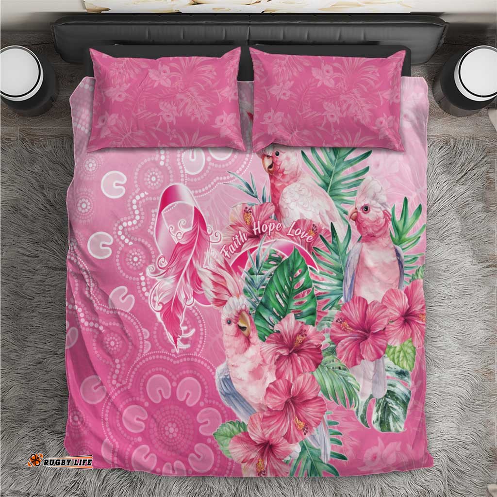 Australia Cockatoos Breast Cancer Bedding Set Faith Hope Love LT05