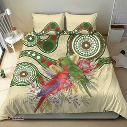 Australia Moluccan Eclectus Bedding Set Australian Native Flowers Indigenous Art LT14