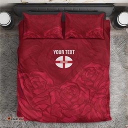 Custom England Rugby 2025 Bedding Set Go Champions Red Rose LT14