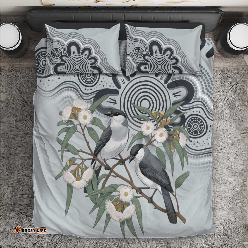 Australia Grey Butcherbird Bedding Set Eucalyptus Alba Indigenous Art LT14