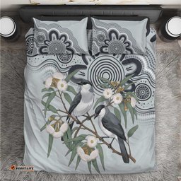 Australia Grey Butcherbird Bedding Set Eucalyptus Alba Indigenous Art LT14