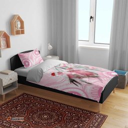 Australia Funny Pink Galah Christmas Bedding Set Aboriginal Eucalyptus Blossoms Watercolor LT14