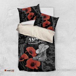 Australia 1915 Gallipoli ANZAC Bedding Set 111th Anniversary Army Boots And Slouch Hat LT14