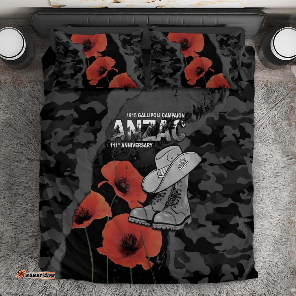 Australia 1915 Gallipoli ANZAC Bedding Set 111th Anniversary Army Boots And Slouch Hat LT14