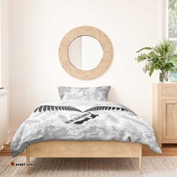 Custom New Zealand Silver Fern Football Bedding Set Go Aotearoa Grunge White LT14