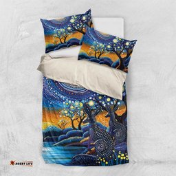 Australian Night Sky Landscape Bedding Set Aboriginal Dreamtime Story LT9