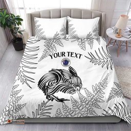 Custom New Zealand Kiwi Football Bedding Set Aotearoa Silver Fern LT14