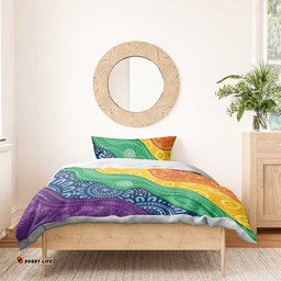 Australia First Nation LGBTQ+ Bedding Set Aboriginal Rainbow Flag LT7