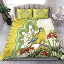 Australia Rock Parrot Bedding Set Kangaroo Paws Indigenous Art LT14