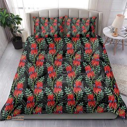 Australia Sturt's Desert Pea Bedding Set Aussie Native Flowers Indigenous Art LT14