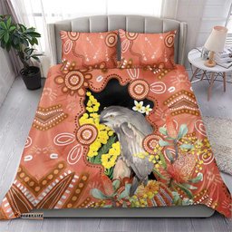 Australia Tawny Frogmouth Bedding Set Golden Wattle Banksia Aboriginal Art LT14