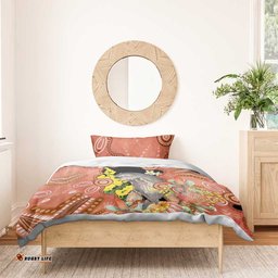 Australia Tawny Frogmouth Bedding Set Golden Wattle Banksia Aboriginal Art LT14