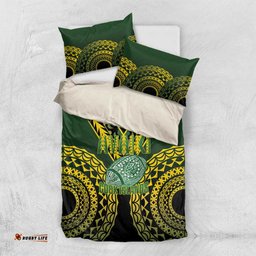 Avaiki Cook Islands Rugby Bedding Set Kuki Airani Tatau Black LT14