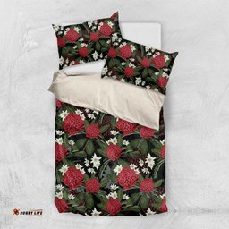 Australia Waratah Flannel Flower Bedding Set Aussie Native Flowers Seamless Stylized LT14