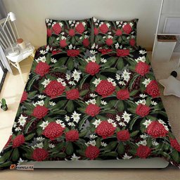 Australia Waratah Flannel Flower Bedding Set Aussie Native Flowers Seamless Stylized LT14