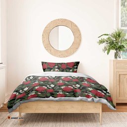 Australia Waratah Flannel Flower Bedding Set Aussie Native Flowers Seamless Stylized LT14