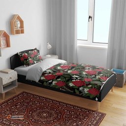 Australia Waratah Flannel Flower Bedding Set Aussie Native Flowers Seamless Stylized LT14