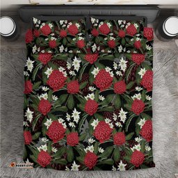 Australia Waratah Flannel Flower Bedding Set Aussie Native Flowers Seamless Stylized LT14