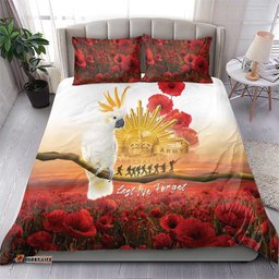 Australia Cockatoo ANZAC Day Bedding Set Lest We Forget LT05